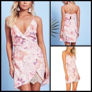 Lovers + Friends Pink Paisley Mini Dress
